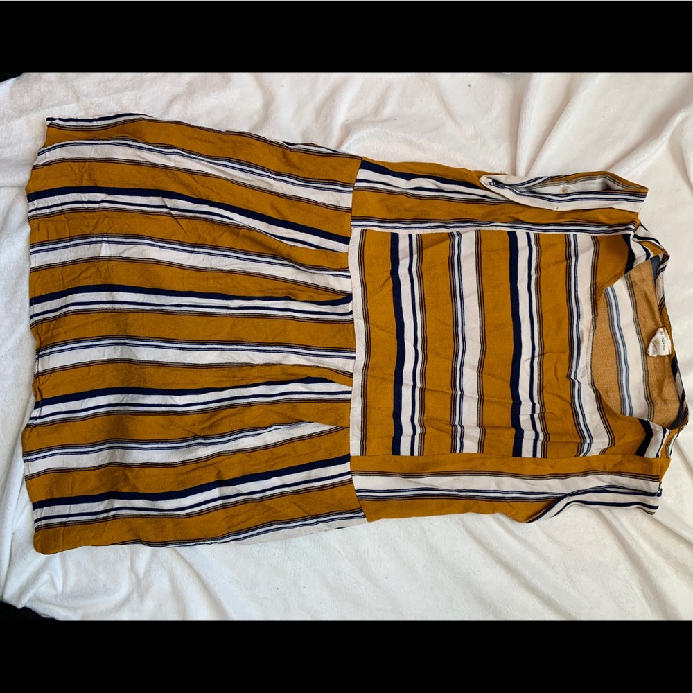 Gold and blue baby doll dress